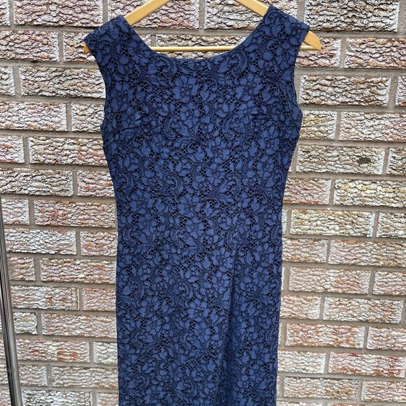 Blue Lace Bodycon Dress - Vintage - Picture 1 of 14